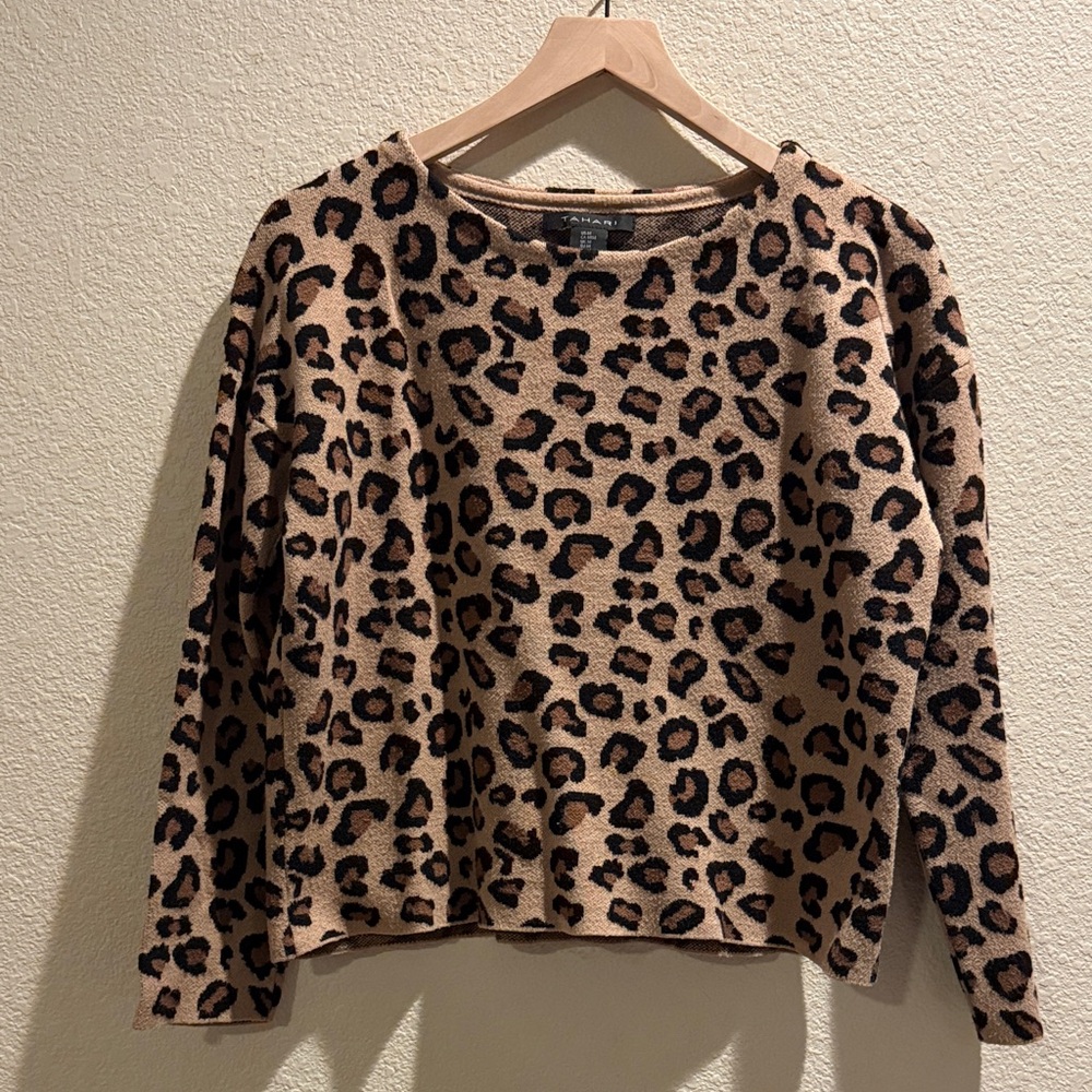Tahari Animal Print Knit Top